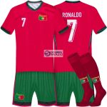   EB 2024-Ronaldo 7 Portugál válogatott Replika gyerek mez szett+sportszár