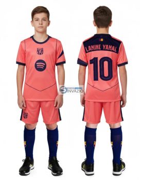  Új-2026-os LAMINE YAMAL 10 Barcelona Stadium harmadik számú Replika gyerek mez szett+sportszár