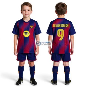 Új-2026-os LEWANDOWSKI 9 Barcelona Replika gyerek mez szett+sportszár