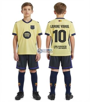 2026-os LAMINE YAMAL 10 Barcelona Idegenbeli Replika gyerek mez szett+sportszár
