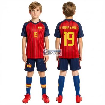 Új 2026-os Lamine Yamal 19 Spanyol válogatott Replika gyerek mez szett+sportszár