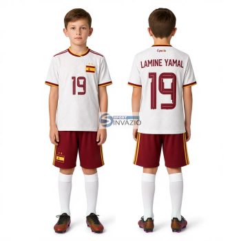 2026-Világbajnokság Lamine Yamal 19 Spanyol válogatott Idegenbeli Replika gyerek mez szett+sportszár