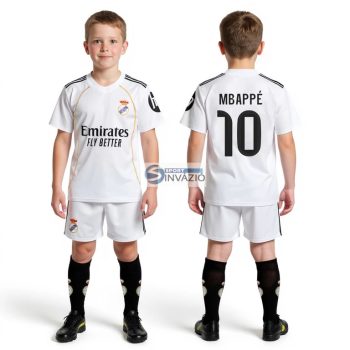   Új-2026-os Mbappe 10 Real Madrid Replika gyerek mez szett+sportszár