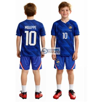 2026-Világbajnokság Mbappe 10 Francia Replika gyerek mez szett 2026-Világbajnokság Mbappe 10 Francia Replika gyerek mez szett
