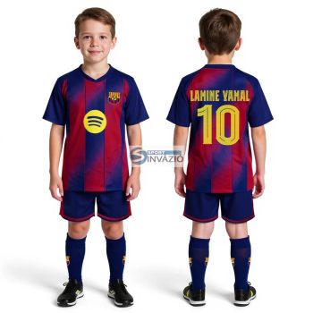 Új-2025/26-ös-LAMINE YAMAL 10 Barcelona Replika gyerek mez szett+sportszár